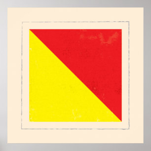 Nautische letter "O" Signaalvlag Poster