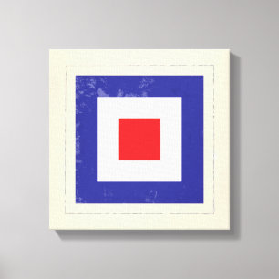 Nautische letter "W" Signaalvlag Canvas Afdruk