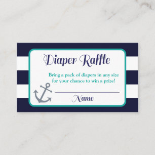 Nautische luier Raffle Inserts Anchor Informatiekaartje