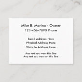 Nautische mariene Visitekaartjes (Achterkant)