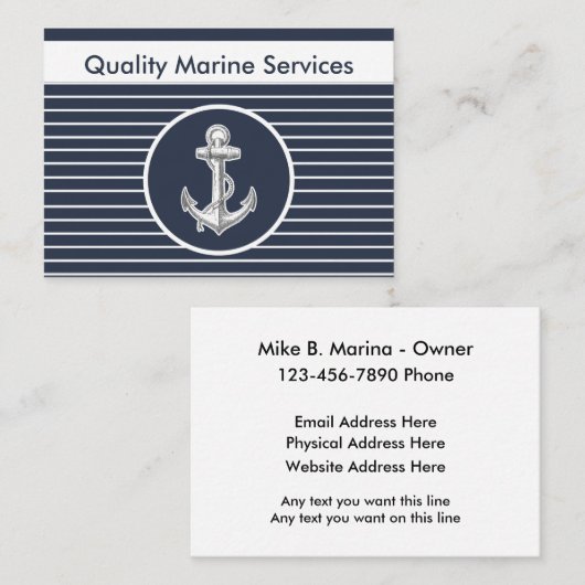 Nautische mariene Visitekaartjes (Voorkant / Achterkant)