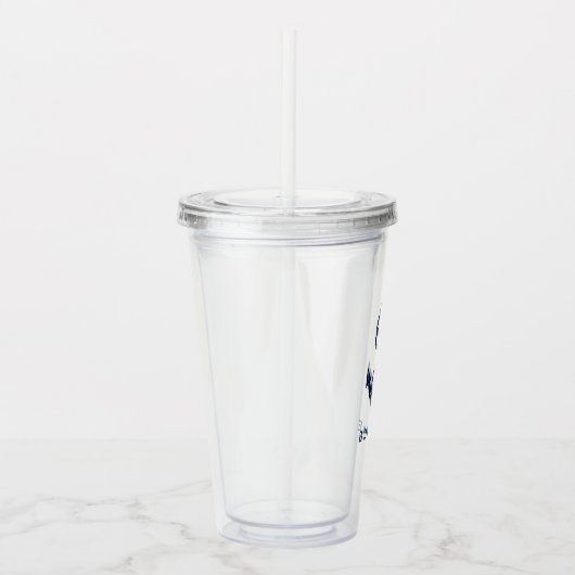 Nautische Marine Blauw Anker Boot Naam Custom Acryl Drinkbeker (Rechts)