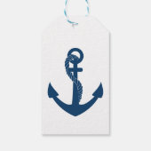 Nautische marine blauw anker zeiler bruiloft oceaa cadeaulabel (Achterkant)