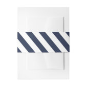 Nautische Marine Blauw en Witte Strepen Trouwen Uitnodigingen Wikkel (Voorkant Voorbeeld)