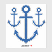 Nautische marine blauwe ankers sticker (Vel)