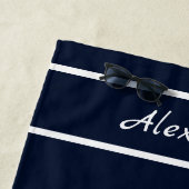 Nautische Marine Blauwe Zandlopers Vogels Strandla Strandlaken (In situ)