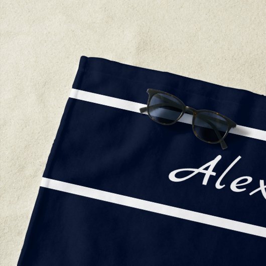 Nautische Marine Blauwe Zandlopers Vogels Strandla Strandlaken (In situ)