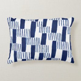 Nautische Marine borstelslag geometrisch kussen