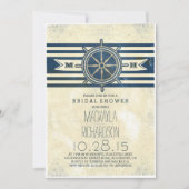 nautische marine bruidsdouche uitnodiging (Voorkant)