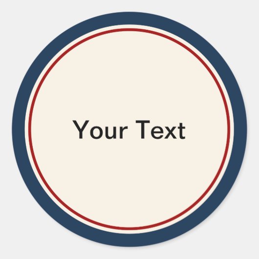 Nautische Marine en Rode Grens Ronde Sticker (Voorkant)