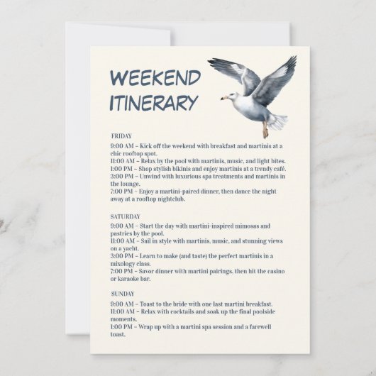 Nautische Marine Toast Kust Bachelorette Weekend Kaart (Achterkant)