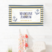 Nautische marinestrepen en aangepaste anchor-bruil spandoek (Insitu)