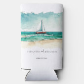 Nautische minimalistische waterverf boot cruise br (Achterkant)