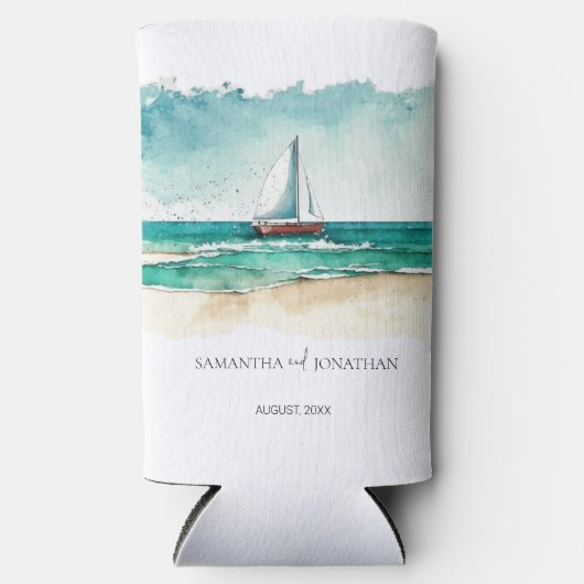 Nautische minimalistische waterverf boot cruise br (Voorkant)