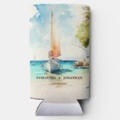 Nautische minimalistische waterverf boot cruise br (Achterkant)