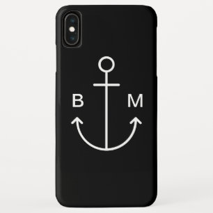 Nautische monogram bootanker iPhone XS max hoesje