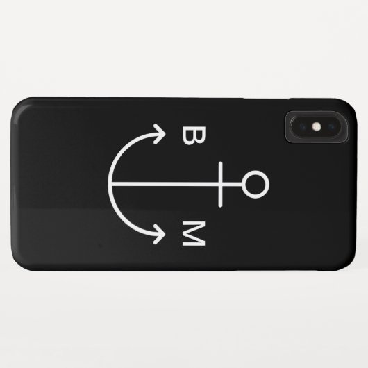Nautische monogram bootanker Case-Mate iPhone case (Achterkant (horizontaal))