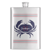 Nautische monogram rode marine blauwe witte krab flacon (Voorkant)