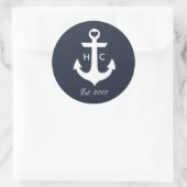 Nautische monogram Stickers (Tas)