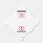 Nautische Monogrammed Roze Marine Blauw Bloemen An Bedankdoosjes (Uitgevouwen)