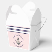 Nautische Monogrammed Roze Marine Blauw Bloemen An Bedankdoosjes (Geopend)