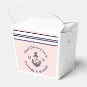 Nautische Monogrammed Roze Marine Blauw Bloemen An Bedankdoosjes (Achterkant)
