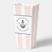 Nautische Monogrammed Roze Marine Blauw Bloemen An Bedankdoosjes (Achterkant)