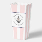 Nautische Monogrammed Roze Marine Blauw Bloemen An Bedankdoosjes (Voorkant)