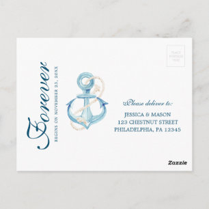 Nautische Navy bruiloft RSVP Briefkaart