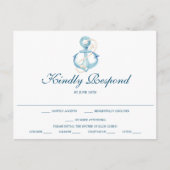 Nautische Navy bruiloft RSVP Briefkaart (Voorkant)