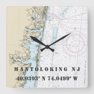 Nautische NJ Latitude Longitude Nautical Chart Vierkante Klok