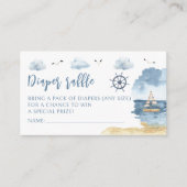 Nautische Oceaan Ahoy Het is een jongen Luier verl Informatiekaartje (Voorkant)