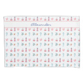 Nautische Oceaan Dieren Boot en Vuurtoren Kussensloop (Voorkant)