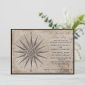 Nautische oceaan jacht bruiloft kaart (Staand voorkant)