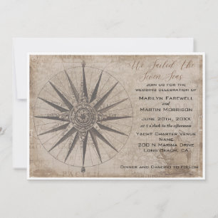 Nautische oceaan jacht bruiloft kaart