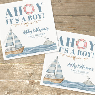 Nautische Oceaan Jongens Baby Shower Servet