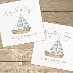 Nautische Oceaangeboorte Baby Shower Servet