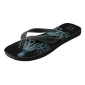 Nautische Octopus Paar Met Uw Monogram Teenslippers (Schuin)