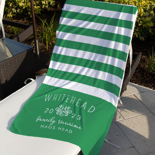 nautische octopus streep Kelly groen monogram Strandlaken