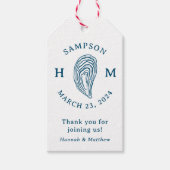 Nautische Oester Schelp Monogram Dank Je Cadeaulabel (Voorkant)