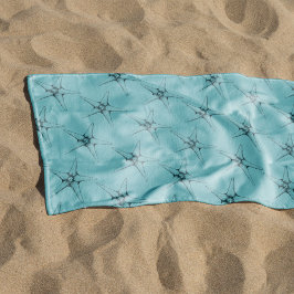 Nautische onderzee modern zeesterren patroon blauw strandlaken