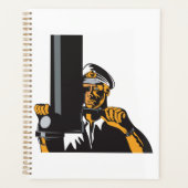 Nautische onderzeebootkapitein met periscoop planner (Voorkant)