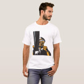 Nautische onderzeebootkapitein met periscoop t-shirt (Voorkant volledig)