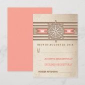  nautische oude bruiloft RSVP-kaarten RSVP Kaartje (Voorkant / Achterkant)