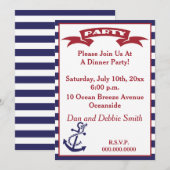 Nautische Partij - Rood, wit en blauw Kaart (Voorkant / Achterkant)