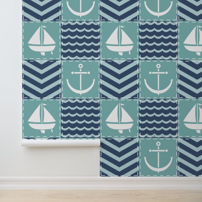 Nautische quilt behang (Applicatie)