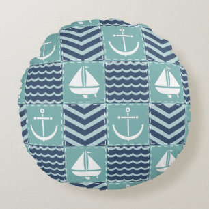 Nautische quilt rond kussen