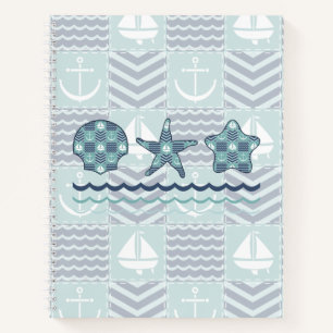 Nautische Quilt spiraal Notitieboek