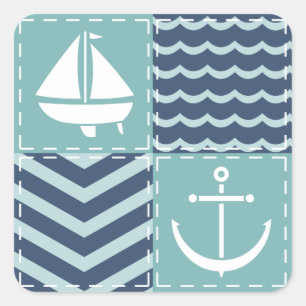 Nautische Quilt Sticker