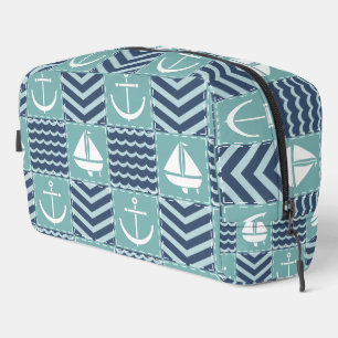 Nautische quilt toilettasje